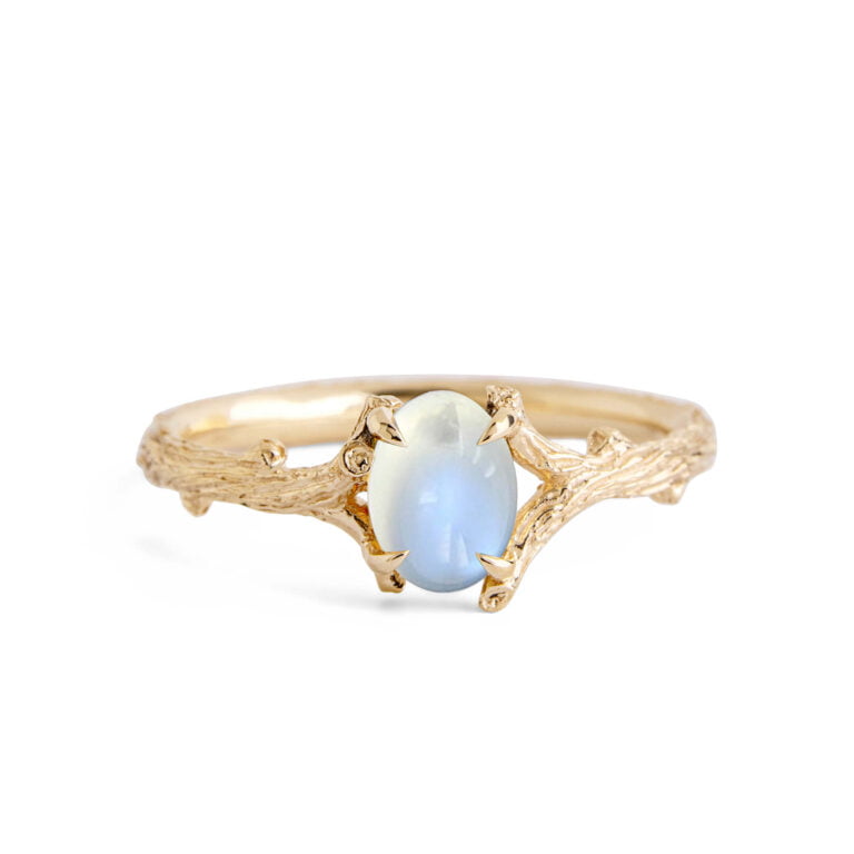 Moonstone Twig Ring