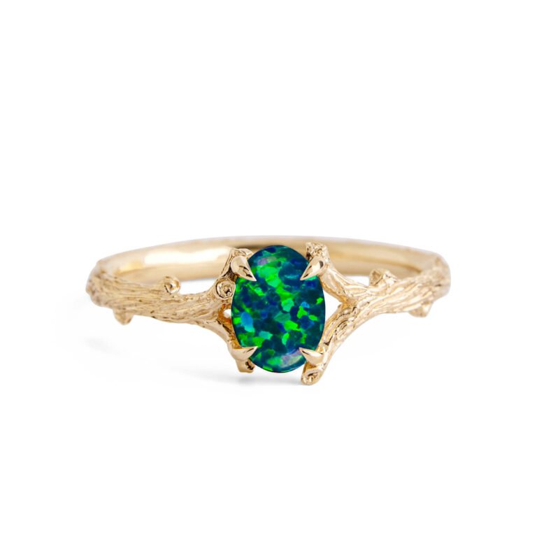 black opal engagement ring