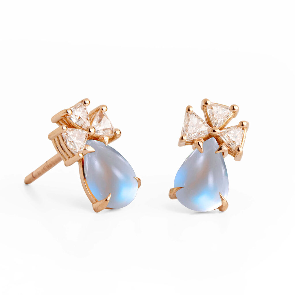 Moonstone Rose Gold Earrings