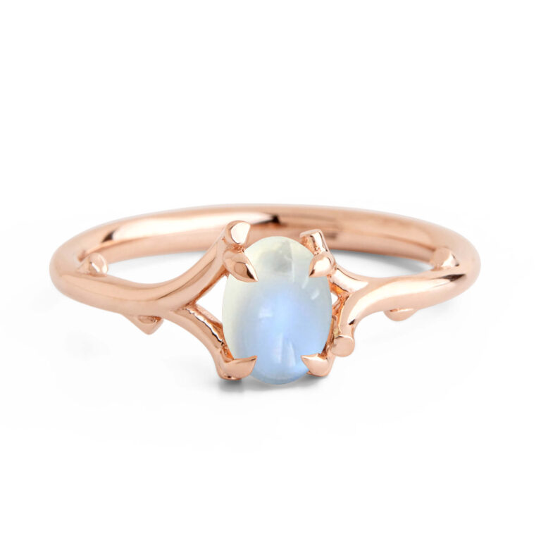 Moonstone Twig Ring