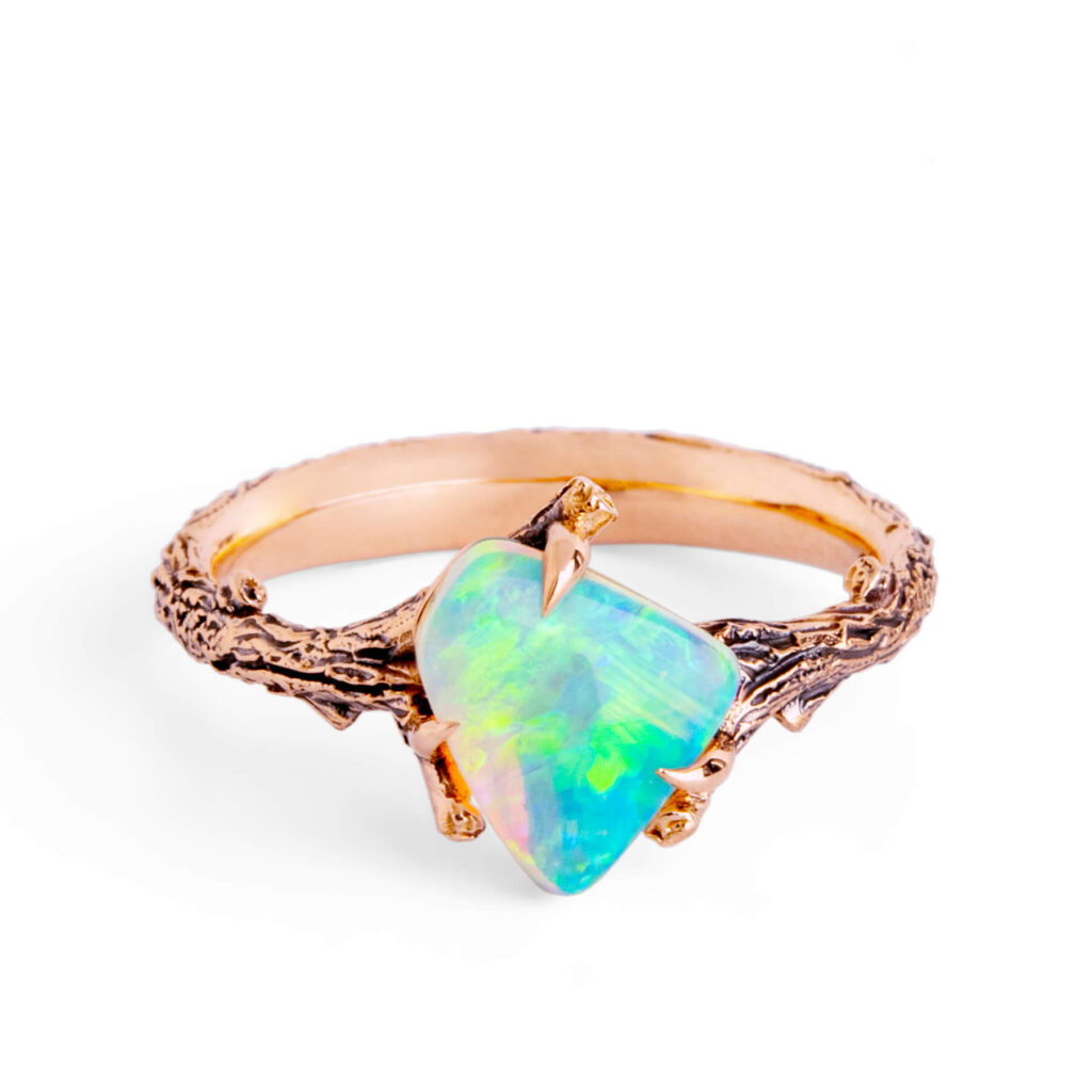 Large Opal Twig Ring