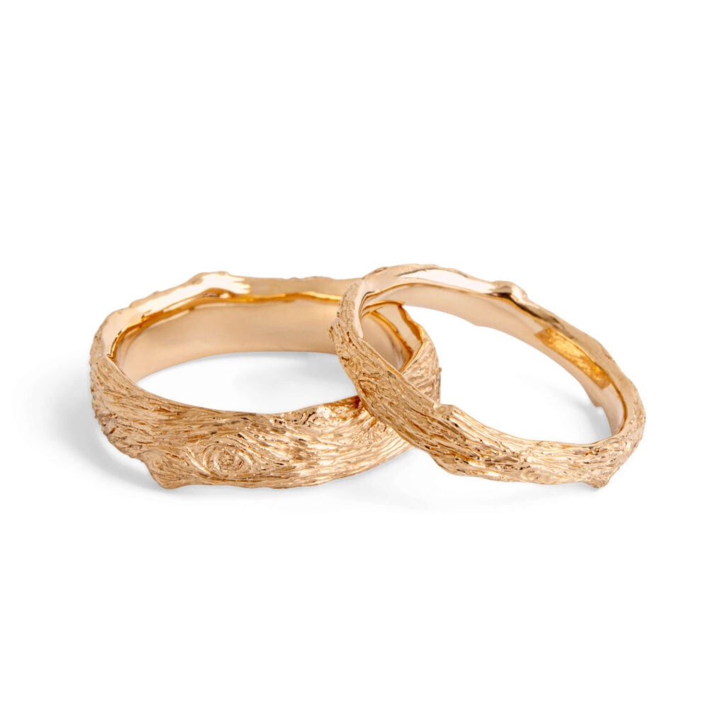 His and Hers Twig Wedding Bands