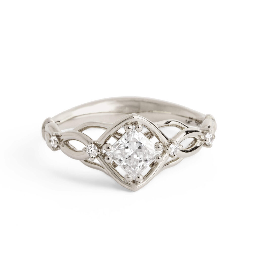 Princess Cut Diamond Celtic Engagement Ring