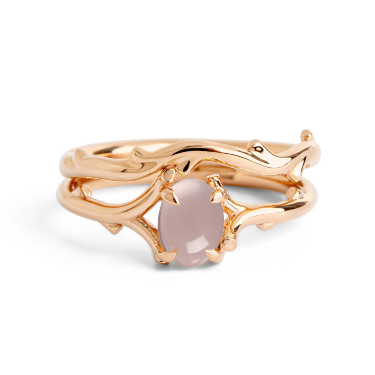 Rose Quartz Twig Bridal Set