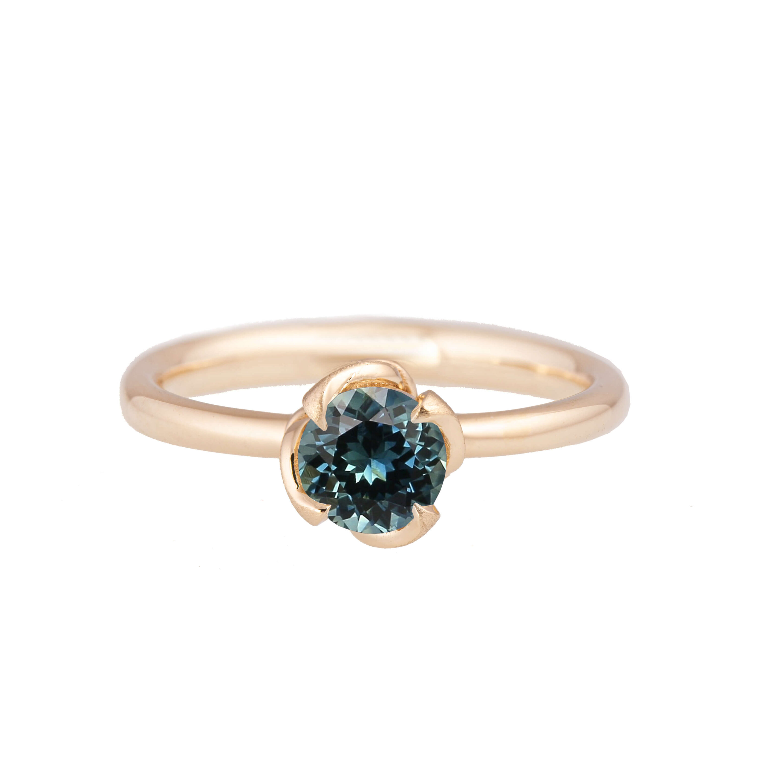 Teal Sapphire Engagement Ring